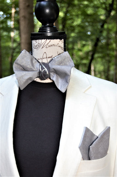 Silver Fox Bow Tie SET